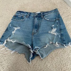 Abercrombie distressed denim shorts
